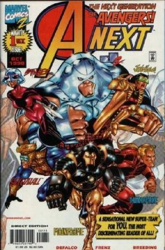 1st appearance A-Next team<br> Cover of A-Next (Vol 1) #1. One of 250,000 Vintage American Comics on sale from Krypton!
