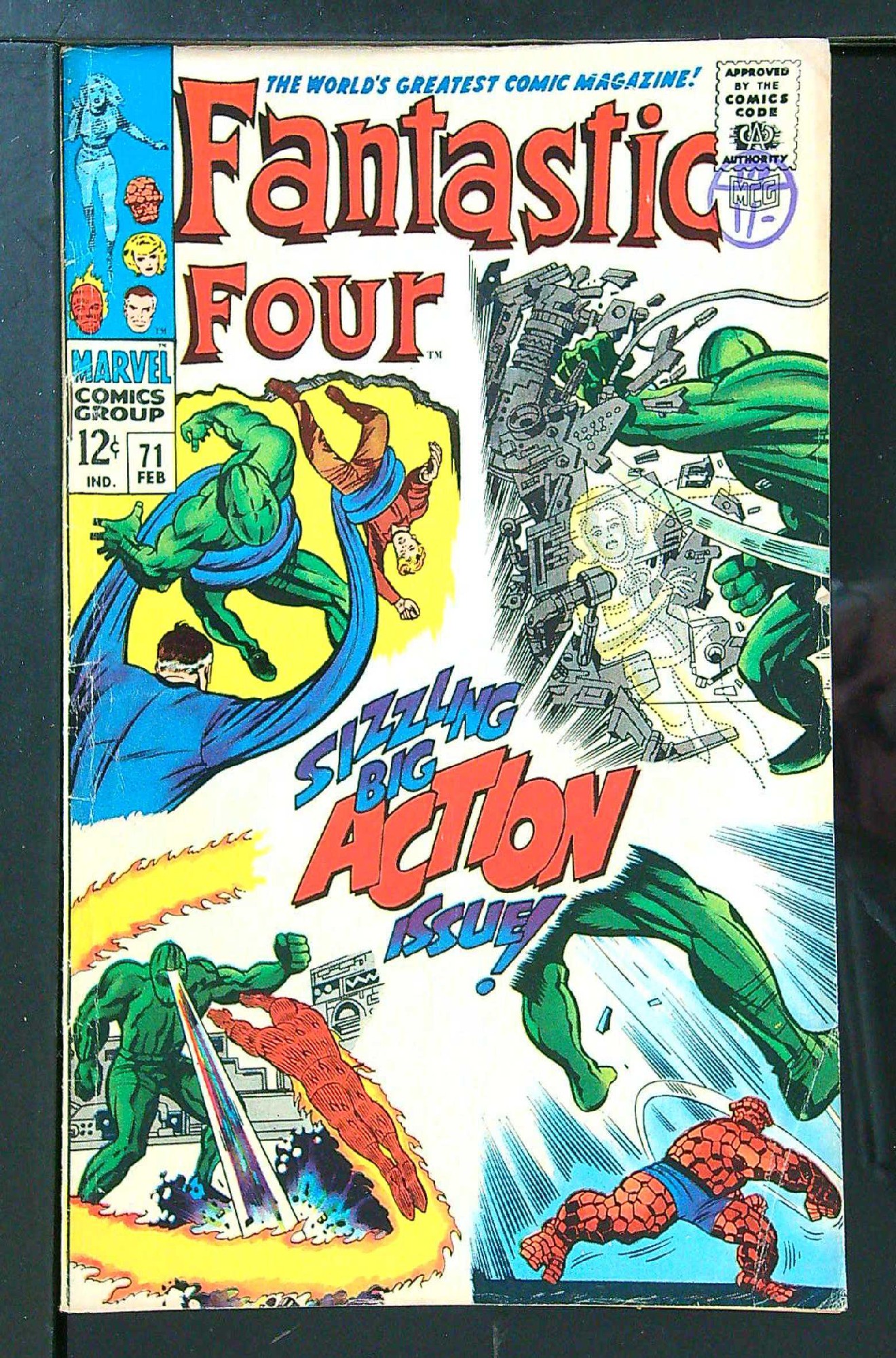 ACTUAL SCAN OF COMIC!<br>Distribution Stamp on Cover - See Scan Cover of Fantastic Four (Vol 1) #71. One of 250,000 Vintage American Comics on sale from Krypton!