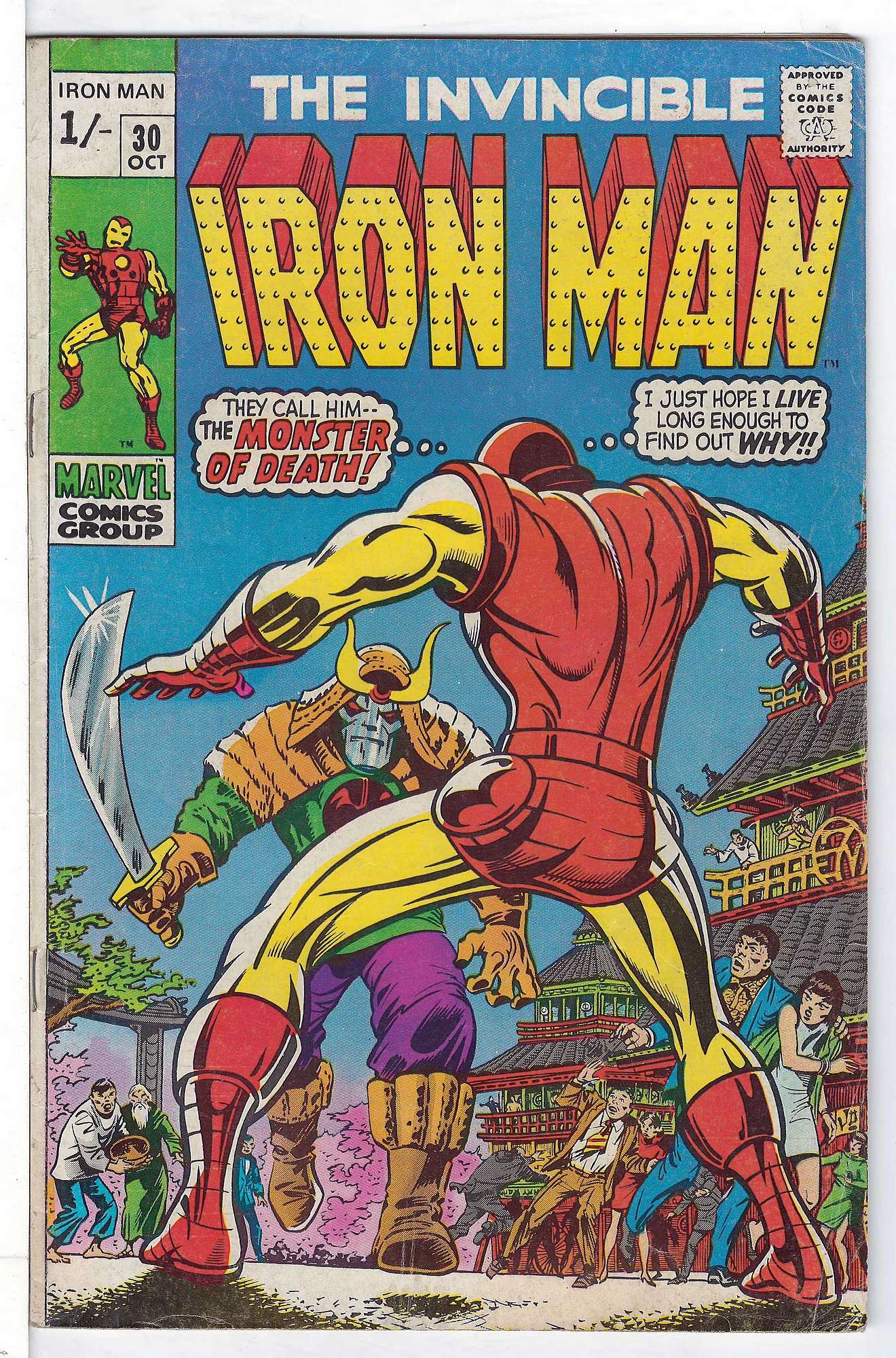 ACTUAL SCAN OF COMIC!<br> Cover of Iron Man (Vol 1) #30. One of 250,000 Vintage American Comics on sale from Krypton!