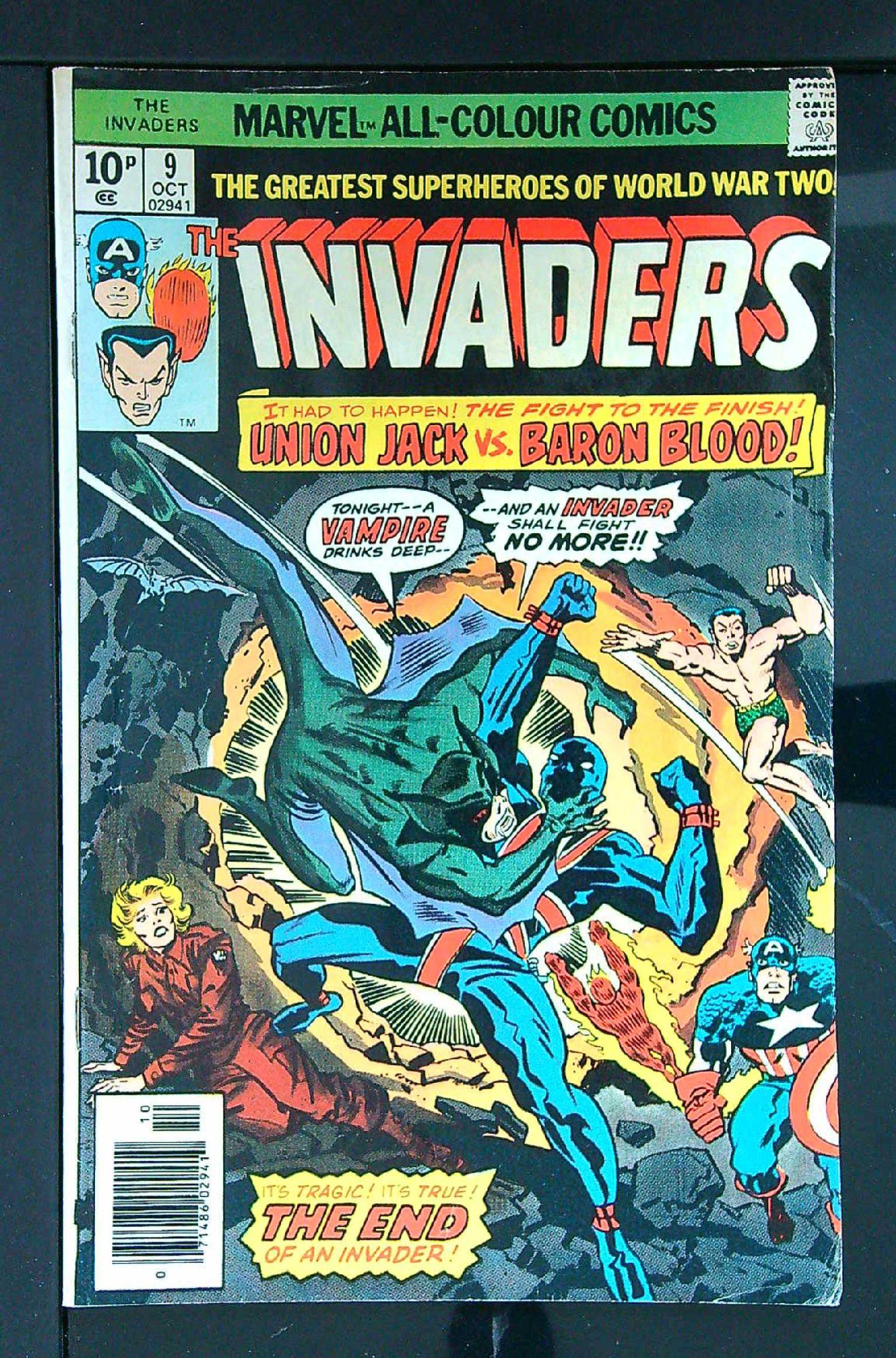 ACTUAL SCAN OF COMIC!<br> Cover of Invaders (Vol 1) #9. One of 250,000 Vintage American Comics on sale from Krypton!