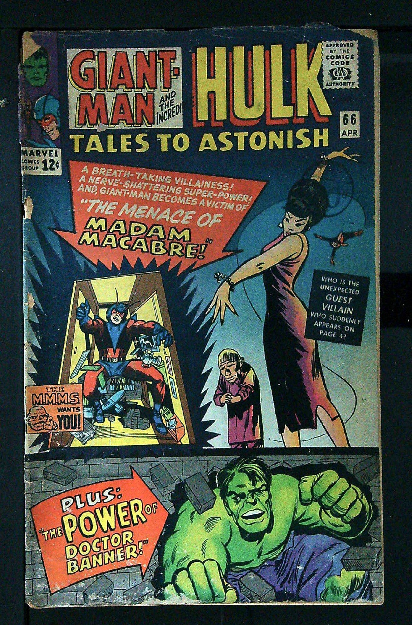 ACTUAL SCAN OF COMIC!<br>Distribution stamp on Cover - See Scan Cover of Tales to Astonish (Vol 1) #66. One of 250,000 Vintage American Comics on sale from Krypton!