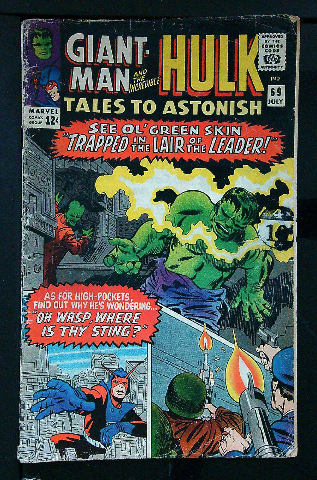 ACTUAL SCAN OF COMIC!<br>Distribution Stamp on Cover - See Scan Cover of Tales to Astonish (Vol 1) #69. One of 250,000 Vintage American Comics on sale from Krypton!