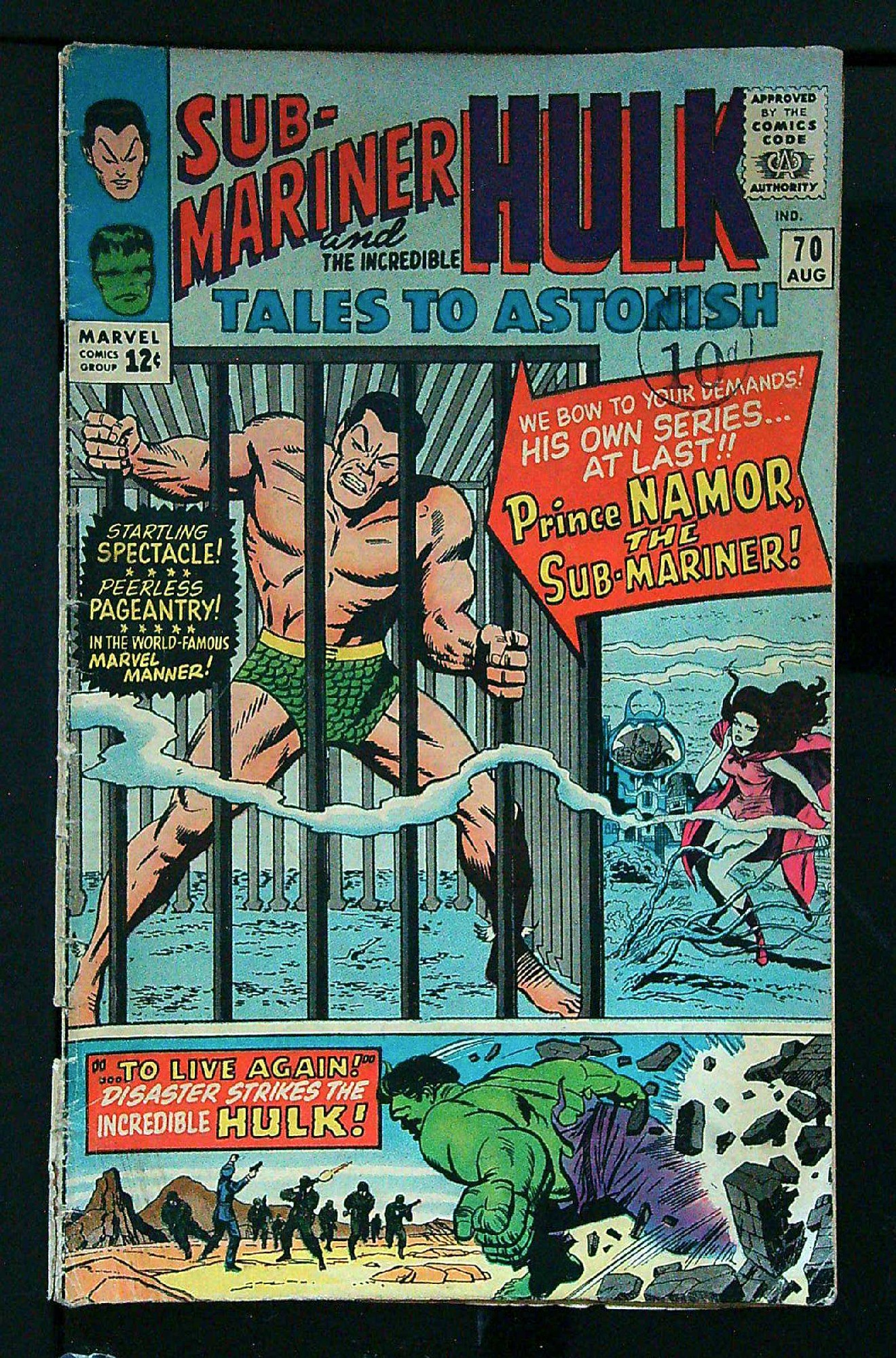 ACTUAL SCAN OF COMIC!<br>Distribution Stamp on Cover - See Scan Cover of Tales to Astonish (Vol 1) #70. One of 250,000 Vintage American Comics on sale from Krypton!