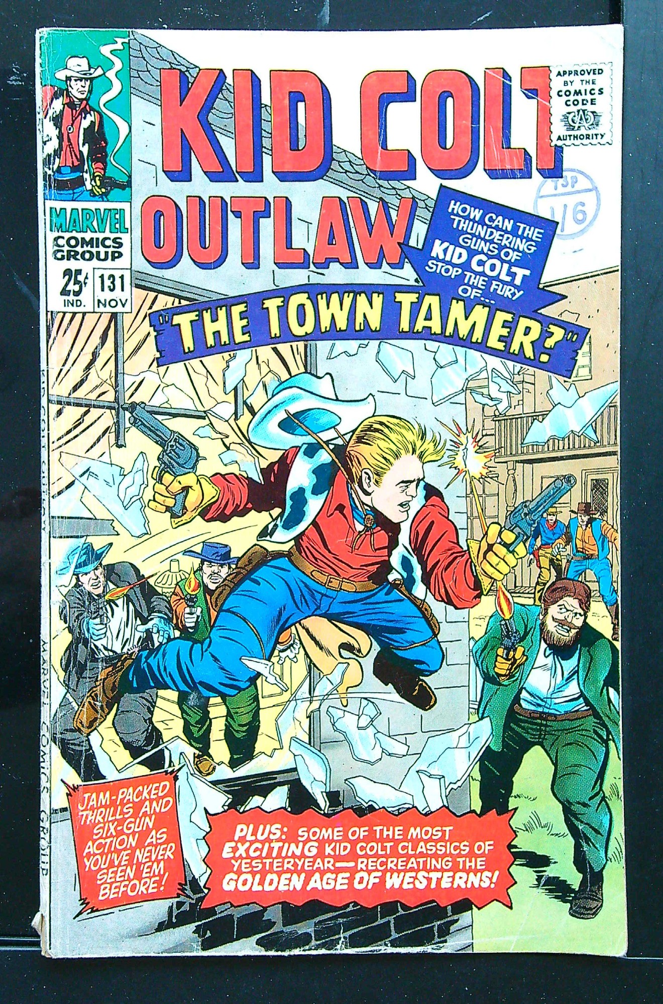 68 pages<br>ACTUAL SCAN OF COMIC!<br>Distribution Stamp on Cover - See Scan Cover of Kid Colt Outlaw #131. One of 250,000 Vintage American Comics on sale from Krypton!