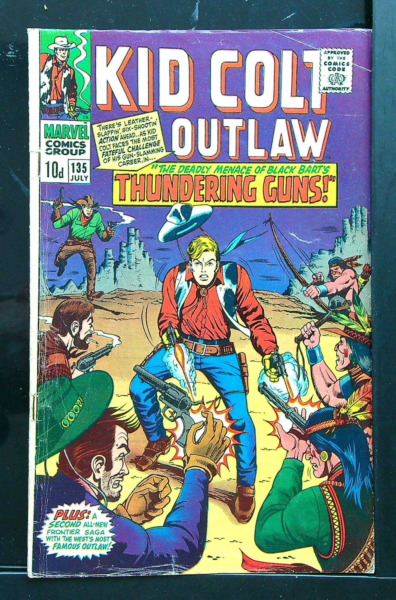 ACTUAL SCAN OF COMIC!<br> Cover of Kid Colt Outlaw #135. One of 250,000 Vintage American Comics on sale from Krypton!
