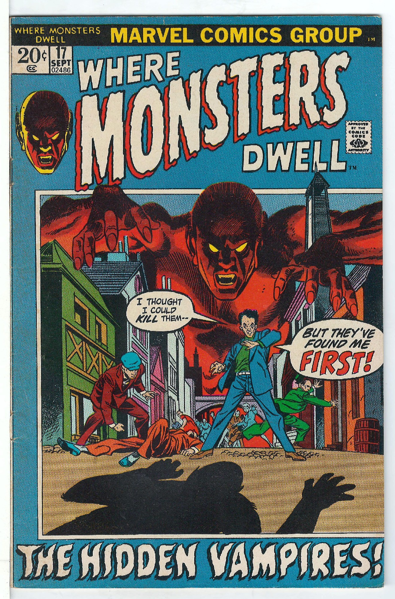 ACTUAL SCAN OF COMIC!<br>Popped Lower Staple - See Scan Cover of Where Monsters Dwell (Vol 1) #17. One of 250,000 Vintage American Comics on sale from Krypton!