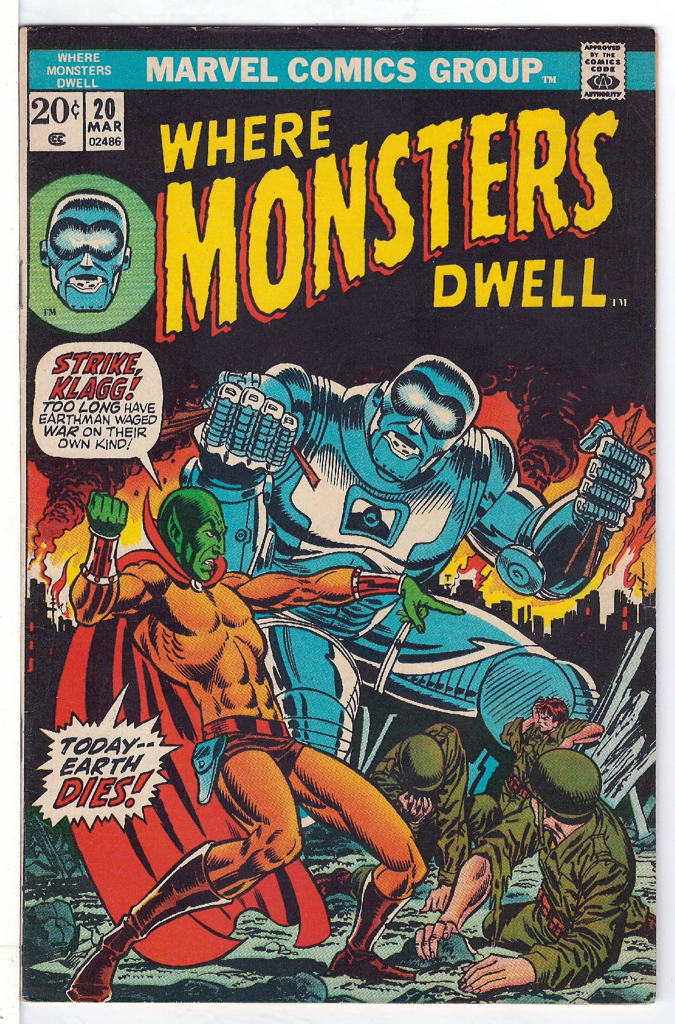 ACTUAL SCAN OF COMIC!<br> Cover of Where Monsters Dwell (Vol 1) #20. One of 250,000 Vintage American Comics on sale from Krypton!
