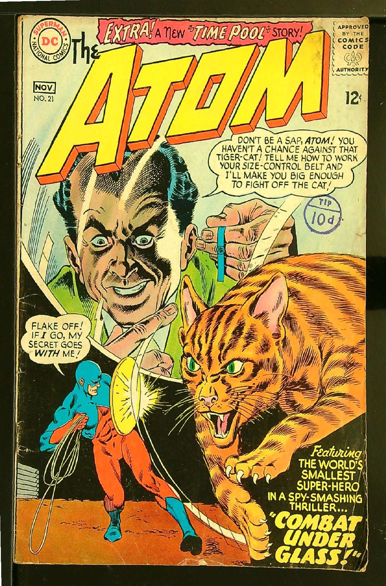 ACTUAL SCAN OF COMIC!<br>Distribution Stamp on Cover - Detached upper staple - See Scan Cover of Atom (Vol 1) The #21. One of 250,000 Vintage American Comics on sale from Krypton!