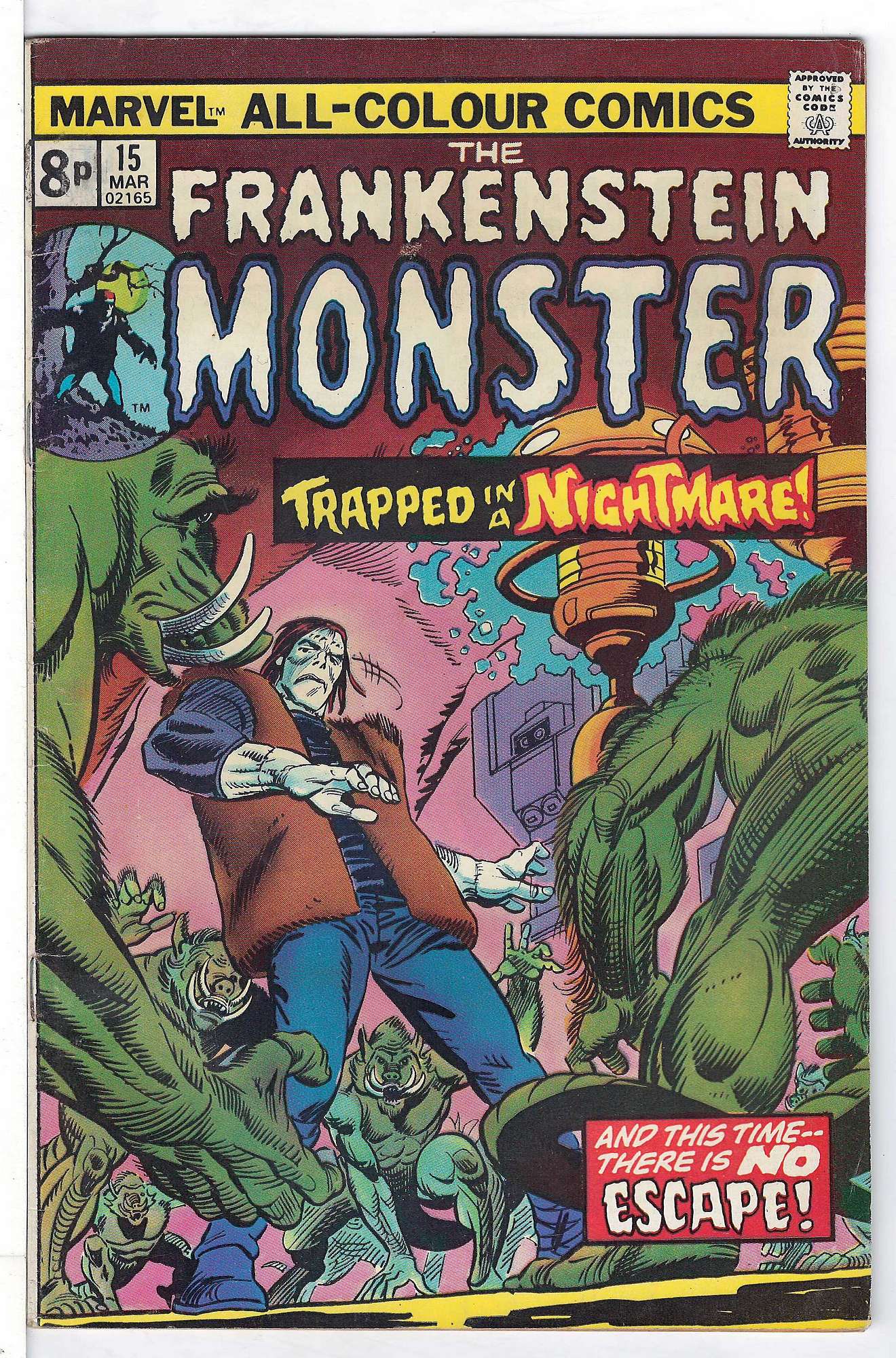 ACTUAL SCAN OF COMIC!<br>Crease on Cover - See Scan Cover of Frankenstein - The Monster of #15. One of 250,000 Vintage American Comics on sale from Krypton!