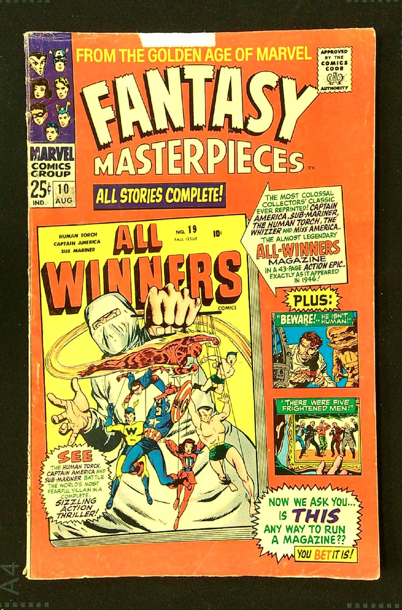 ACTUAL SCAN OF COMIC!<br>Tear to top of Cover - See Scan Cover of Fantasy Masterpieces (Vol 1) #10. One of 250,000 Vintage American Comics on sale from Krypton!