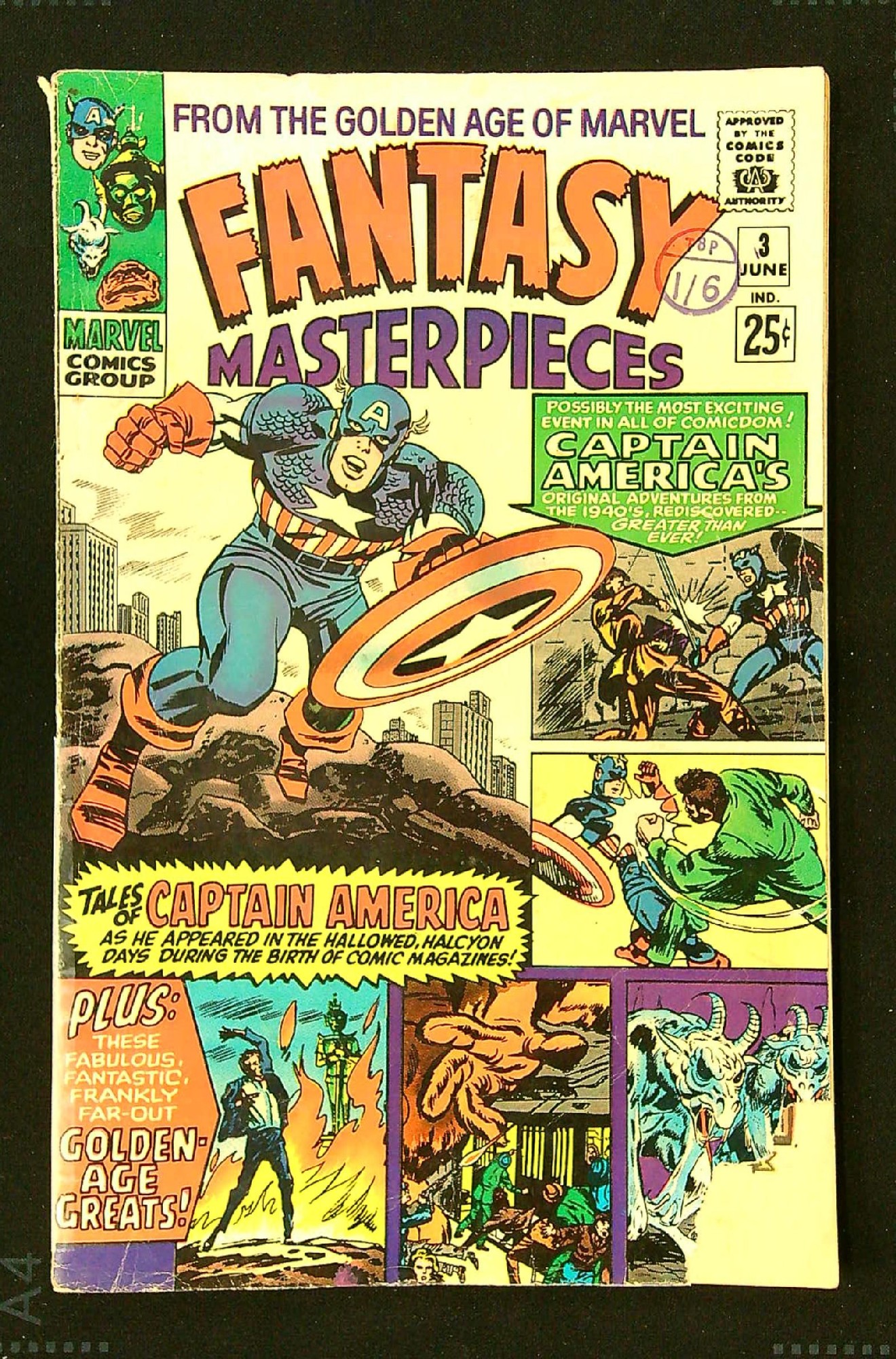 ACTUAL SCAN OF COMIC!<br>Distribution Stamp on Cover - Corner of cover missing - See Scan Cover of Fantasy Masterpieces (Vol 1) #3. One of 250,000 Vintage American Comics on sale from Krypton!
