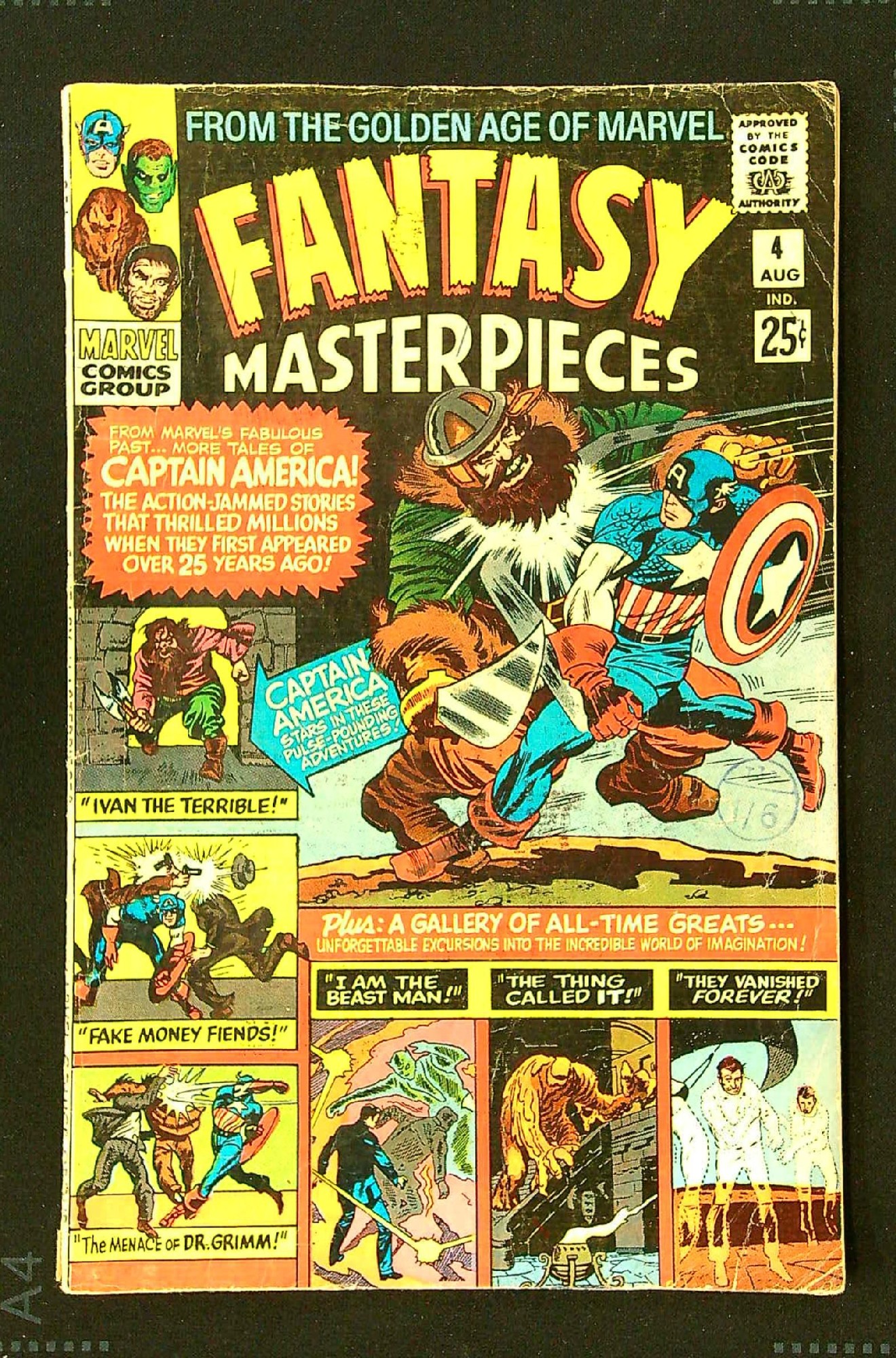 ACTUAL SCAN OF COMIC!<br>Distribution Stamp on Cover - See Scan Cover of Fantasy Masterpieces (Vol 1) #4. One of 250,000 Vintage American Comics on sale from Krypton!