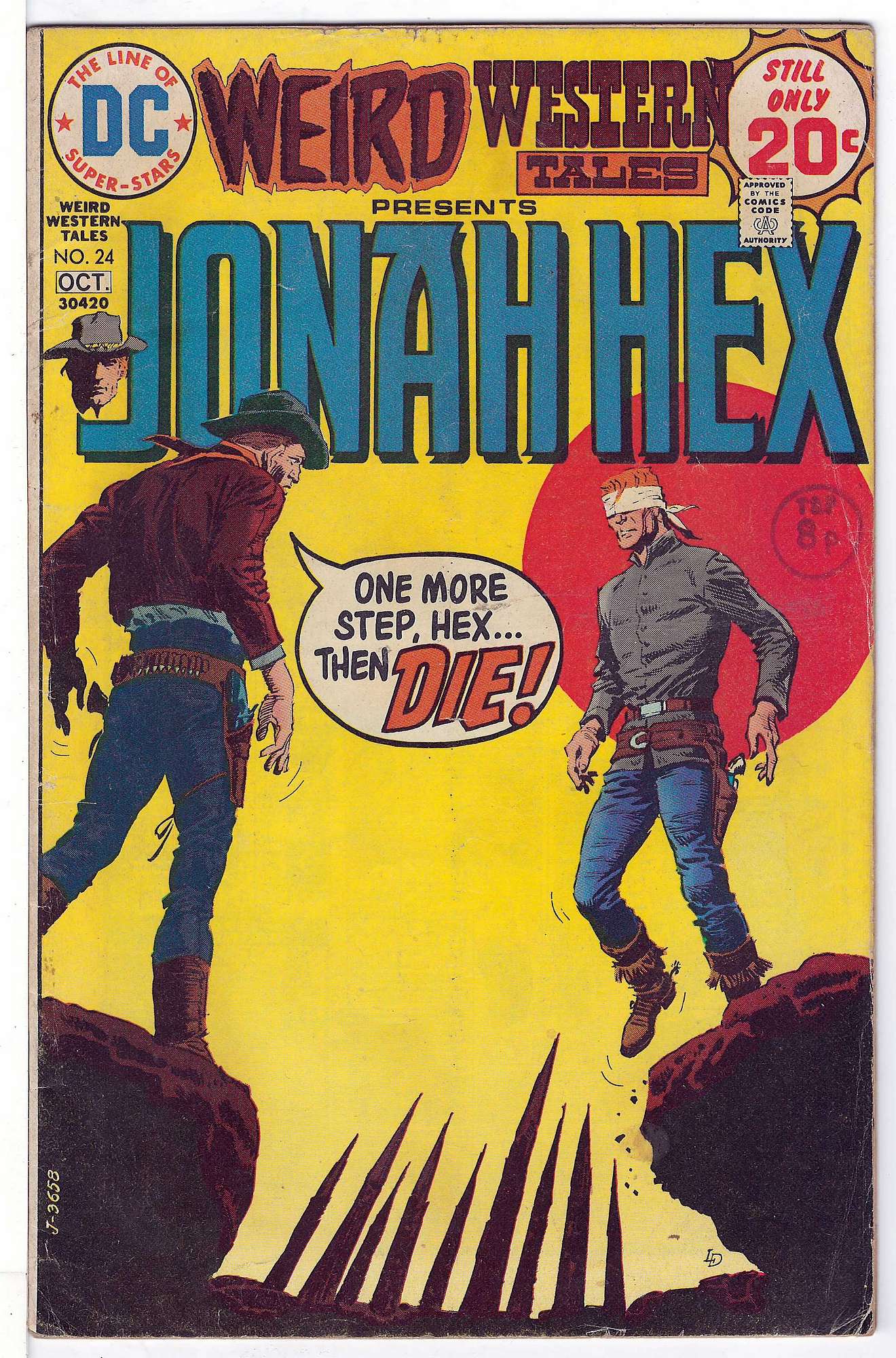 ACTUAL SCAN OF COMIC!<br>Stamp on Cover - See Scan Cover of Weird Western Tales (Vol 1) #24. One of 250,000 Vintage American Comics on sale from Krypton!